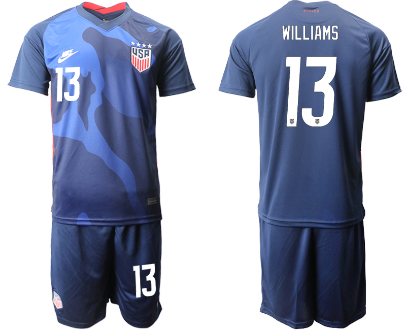 Men 2020-2021 Season National team United States away blue #13 Soccer Jersey1